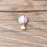 30pcs Enamel Hot Air Balloon Charms Alloy Pendant for DIY Bracelet Necklace