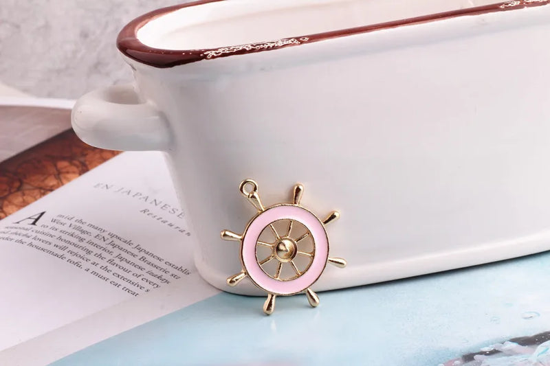30pcs Cartoon Anchor Floating Locket Charms DIY Earring Pendant Accessory