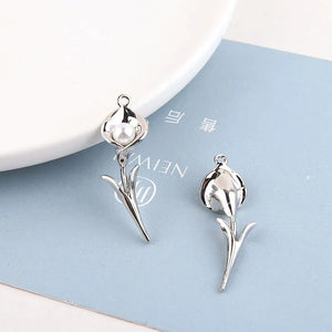 30pcs Cartoon Flowers Alloy Charm Beads for DIY Earring Jewelry