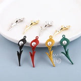 30pcs Cartoon Flowers Alloy Charm Beads for DIY Earring Jewelry