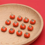 30pcs Fruit Persimmon Metal Floating Locket Charms for DIY Jewelry