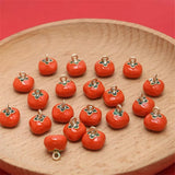 30pcs Fruit Persimmon Metal Floating Locket Charms for DIY Jewelry