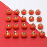 30pcs Fruit Persimmon Metal Floating Locket Charms for DIY Jewelry