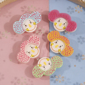 30pcs Cartoon Girls Heads Acrylic Beads DIY Jewelry Earring Accessory