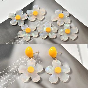 Glitter Resin Plastic Spring Flowers Charms for Earring Necklace DIY Jewelry