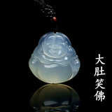31MM Buddha Carnelian Chalcedony Agates Pendant Necklace Jewelry