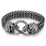 316L Stainless Steel Mesh Skull Bracelet 8.66inch