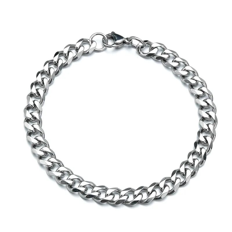 316L Stainless Steel Cuban Chain Bracelet 7mm