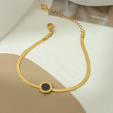 316L Stainless Steel Roman Script Charm Anklets