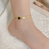 316L Stainless Steel Roman Script Charm Anklets