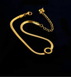 316L Stainless Steel Roman Script Charm Anklets