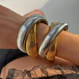 316L SS Winding Elastic Bracelet IP Plating Charms