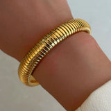 316L SS Winding Elastic Bracelet IP Plating Charms