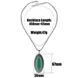 Retro Turquoise Pendant Horse Eye Angel Eye Alloy Necklace