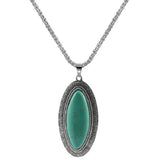Retro Turquoise Pendant Horse Eye Angel Eye Alloy Necklace
