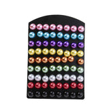 36pairs Multicolor Pearl Stud Earrings Set For Women