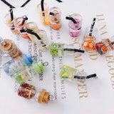 Colorful 3D Crystal Glass Bottle Cup Shape Charms Earring Pendant 40pcs