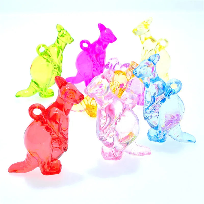 3D Kangaroo Shape Chunky Necklace Pendants Acrylic Jewelry Charms 75pcs