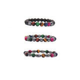 3Pcs Tiger Eye Bead Bracelet Magnetic Healing Bangle