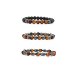 3Pcs Tiger Eye Bead Bracelet Magnetic Healing Bangle
