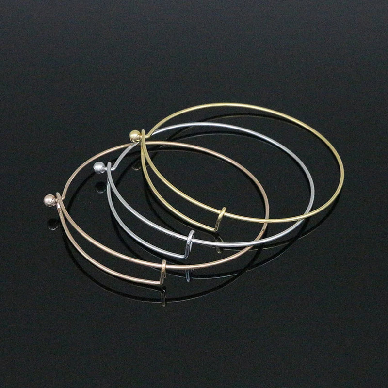 3Pcs Set Simplicity Cuff Bangle Stainless Steel Bracelet Women
