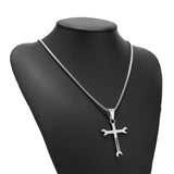 Wrench Cross Stainless Steel Necklace - I CAN DO ALL THINGS Bible Verse Pendant