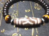 9mm Coconut Shell & 10mm Tiger Eye Stone Men's Bracelet