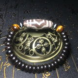 9mm Coconut Shell & 10mm Tiger Eye Stone Men's Bracelet