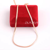 3mm 4mm Herringbone Snake Chain Rose Necklace