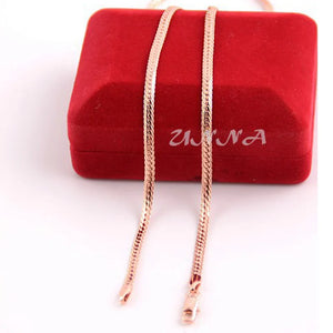 3mm 4mm Herringbone Snake Chain Rose Necklace