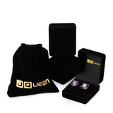925 Silver Wedding Amethyst Purple Earrings Set