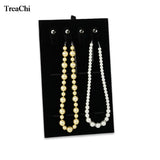 4 Slots Velvet Necklace Pendant Chain Easel Jewelry Display Holder