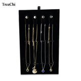 4 Slots Velvet Necklace Pendant Chain Easel Jewelry Display Holder