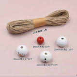 40pcs 20MM Snowman Christmas Round Wooden Beads DIY Halloween Party Decoration