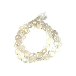 40pcs Natural Stone Heart-shaped Beads for DIY Jewellery Necklace, 10x10mm