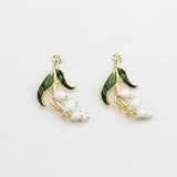 40pcs Lily Flowers Floating Locket Charms DIY Jewelry Accessory