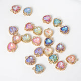 40pcs/lot Pattern Print Beads Core Copper Locket Charms DIY Earring Accessory