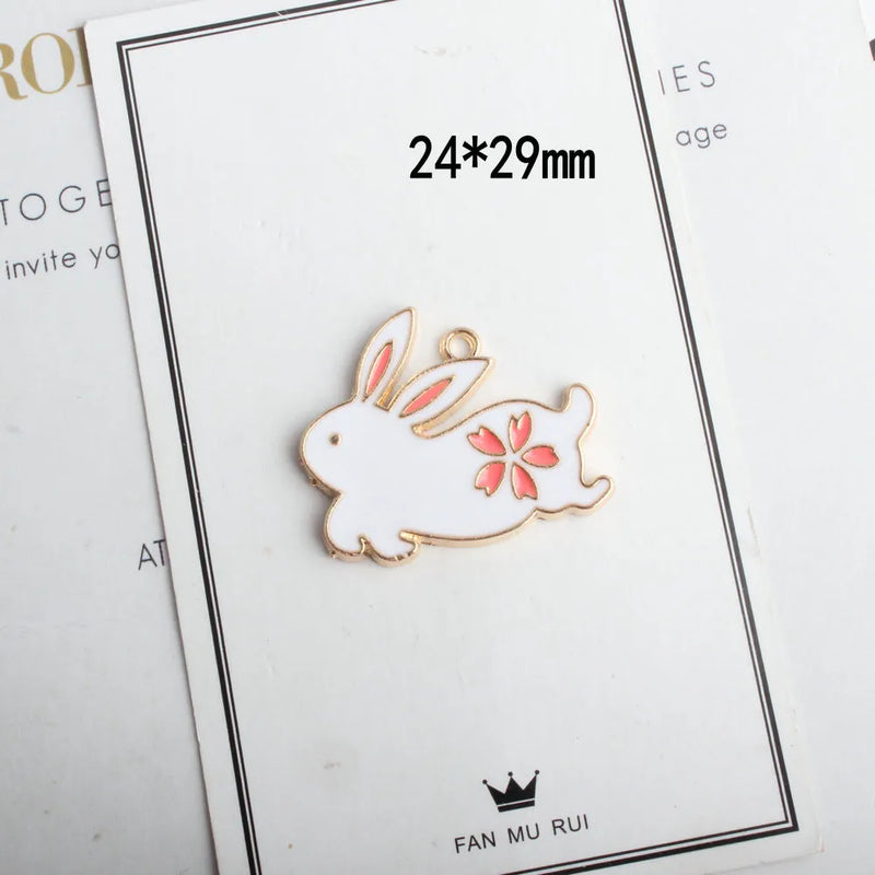 40pcs Enamel Alloy Drop Oil Cartoon Charms DIY Jewelry Accessory