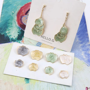 40pcs Petal Shape Alloy Earrings Charms DIY Jewelry Pendants