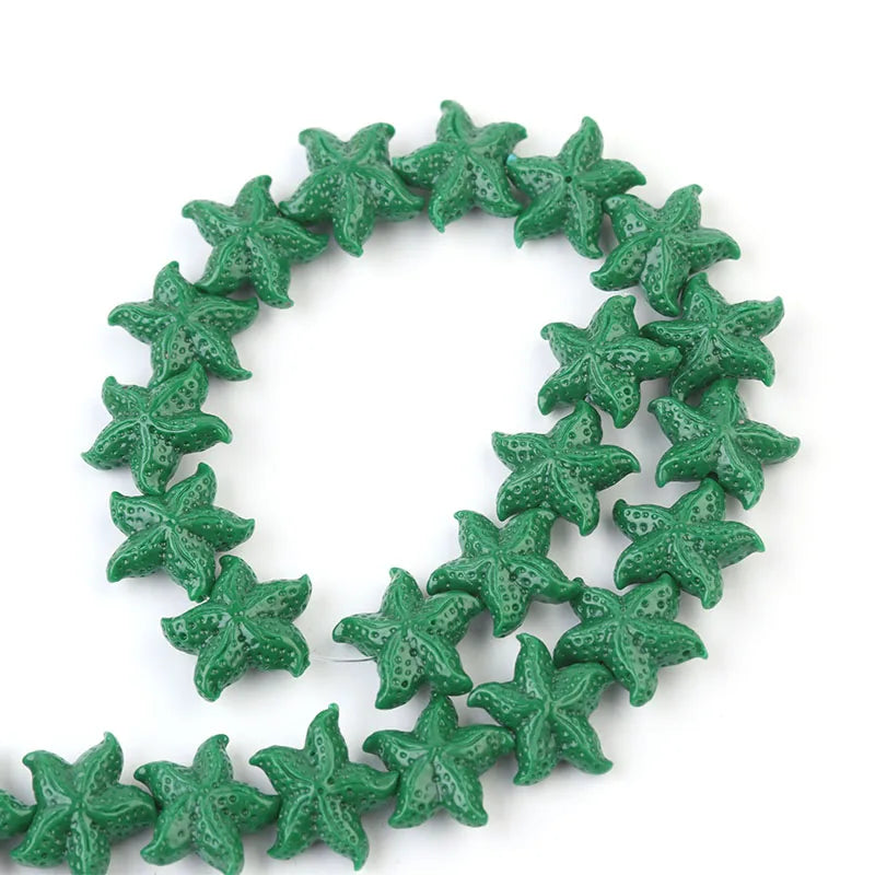 40pcs 11mm*5mm Colored Starfish Spacer Seed Beads Charms for DIY Jewelry Making