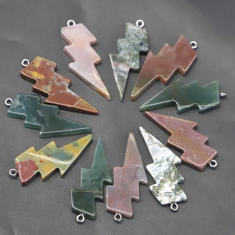 Indian Agate Lightning Pendants for Healing Crystals Necklaces 10pcs