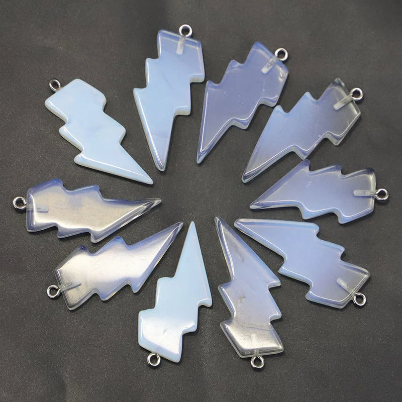 Opal Opalite Lightning Pendants for Healing Crystals Necklaces 10pcs