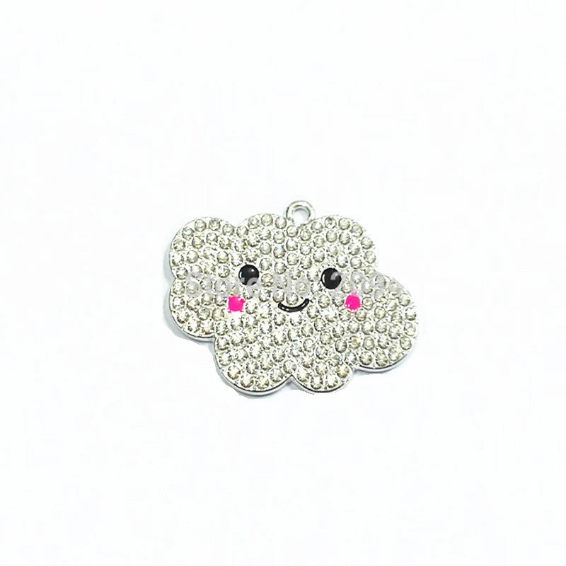 10pcs Lovely Cloud Rhinestone Pendants