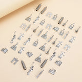 45pcs Mixed Silver Alloy Tower House Building Charms Pendant DIY Keychain Neckla