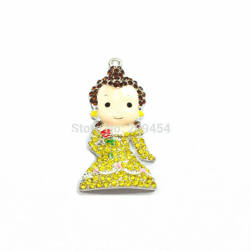 Princess Rhinestone Pendants For Jewelry Making 10pcs/lot