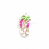 10pcs/lot Slipper Rhinestone Pendants Summer Jewelry
