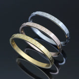 Maple Leaf Pattern Bangle Stainless Steel Bracelet for Women