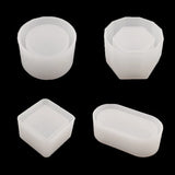 4Pcs Crystal Resin Mold Storage Box Holder Case Silicone Mould