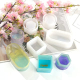 4Pcs Crystal Resin Mold Storage Box Holder Case Silicone Mould
