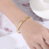 18K Stainless Steel Roman Numerals Bracelet Cuff Bangle